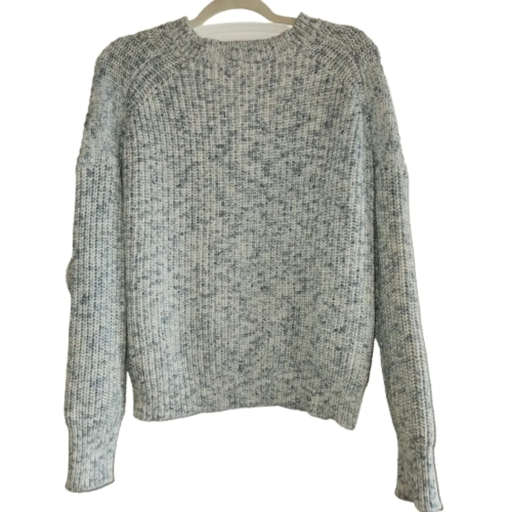 J. Crew Light Blue & White Marled Women's Sweater Size L Warm Lagenlook Comfort